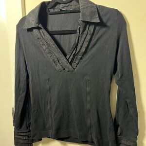 NIC+ZOE Black V-Neck Blouse